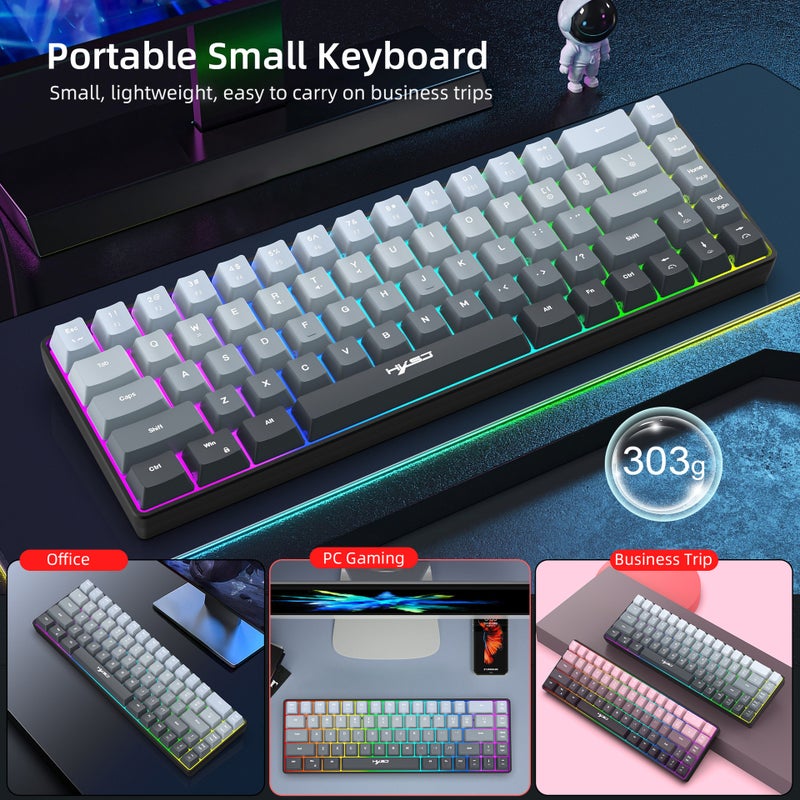 68 Key Gradient Wired Film Keyboard 25 Key Conflict-Free Two-Color Injection Keycap Rgb Backlight - Image 5
